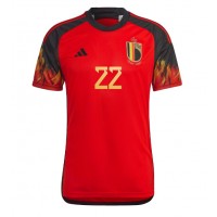 Camiseta Bélgica Charles De Ketelaere #22 Primera Equipación Mundial 2022 manga corta